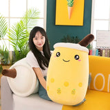 Cute Bubble Tea Plush Toy Stuffed Milk Tea Soft Boba Fruit Tea Cup Plushie