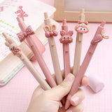 4 Kawaii Rabbit Mechanical Gel Ink Pens School Office Writing Supplies Stationery Pen 0.5mm