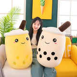 Cute Bubble Tea Plush Toy Stuffed Milk Tea Soft Boba Fruit Tea Cup Plushie