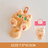 Cute Plush Cat Keychain – Kawaii Long Tailed Doll, Bag Pendant Accessory - Dimensions: 7.5 * 11cm, 7.5 * 10.5cm