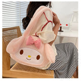 Sanrio Plush Cinnamoroll My Melody Kuromi Tote Shoulder Bag - LoveJojo