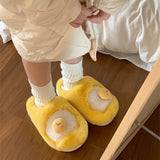 Sanrio Gudetama Cute Soft Fluffy Home Slippers Warm Plush Shoes