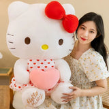 Sanrio Hello Kitty Plush Pink Heart Red Polka Dot Dress