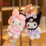 Sanrio Kawaii Plush Keychains Hello Kitty Melody Kuromi Cinnamoroll Pochacco