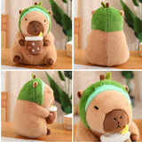Kawaii Snack Attack: Hamburger Capybara Dog Pig Capibaras Pizza Bubble Tea Cushion Plush