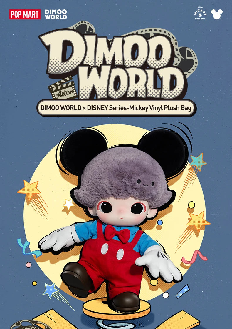 Genuine Pop Mart Dimoo World × Disney Series - Mickey Vinyl Plush
