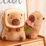 Kawaii Snack Attack: Hamburger Capybara Dog Pig Capibaras Pizza Bubble Tea Cushion Plush