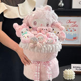 Sanrio Hello Kitty Plush Bouquet My Melody Cinnamoroll Kuromi Kawaii Flowers