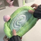 Kawaii Plush Pencil Case Matcha Cake Roll