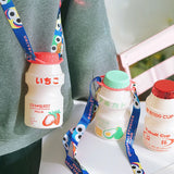 Milk Carton Shaped Water Bottle 480ml Pink, Red, Yellow, Green