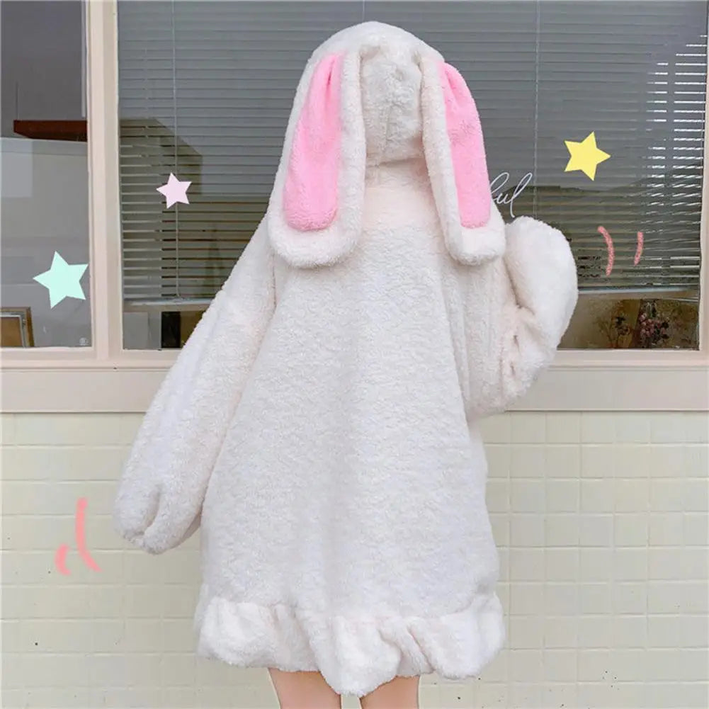 Rabbit hoodie with ears on sale