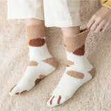 Fluffy Fuzzy Animal Cat Paw Print Socks Warm for Winter and Cold Weather