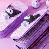 Sanrio Zipped Pencil Case Kawaii Hello Kitty Cinnamoroll My Melody