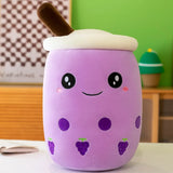 Cute Bubble Tea Plush Toy Stuffed Milk Tea Soft Boba Fruit Tea Cup Plushie