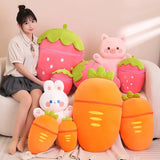 Bunny Taiyaki Plush Toys Cute Strawberry Pig Rabbits - LoveJojo