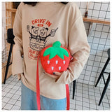 Red Strawberry Crossbody Bag Gold Chain