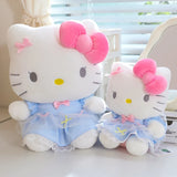 Sanrio Hello Kitty Big Pink Bow Blue Lace Dress Plushie