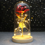 Beauty & The Beast Eternal Red Rose In Glass Dome with LED Lights