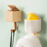 Cute Cat Wall Hooks Self Adhesive Bedroom Door Hangers Keys Towel Umbrella Coat Holder Rack Animal Home Bathroom Decoration Hook