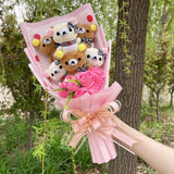 San-X Rilakkuma Korilakkuma Teddy Bear Plush Toy Flower Bouquet Gift Box
