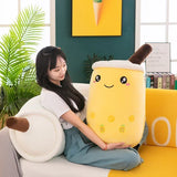 Cute Bubble Tea Plush Toy Stuffed Milk Tea Soft Boba Fruit Tea Cup Plushie