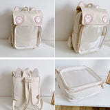 Transparent Window Backpack Bag Rucksack Cat Paws Kawaii Japanese
