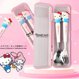 Sanrio Tableware Silicone Handle Two-piece Set Fork Spoon Kawaii - LoveJojo