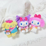 Sanrio Ramune Series Plush Keychain Pompompurin My Melody Kawaii Hello Kitty Kuromi Pendant (10cm)