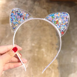 Glitter Sequins Cat Ear and Bow Headbands Multicoloured