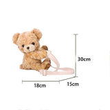 Plush Brown Teddy Bear Bag Crossbody Handbag Fur