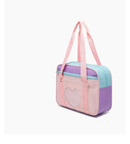 Heart PU Leather Laptop Bag Pastel Handbag Top Handle Japanese Style School Bag