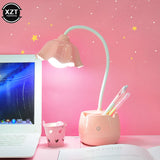 Flower LED Night Light Pen Pot Holder Lamp Pink - LoveJojo