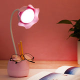 Flower LED Night Light Pen Pot Holder Lamp Pink