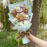 San-X Rilakkuma Korilakkuma Teddy Bear Plush Toy Flower Bouquet Gift Box
