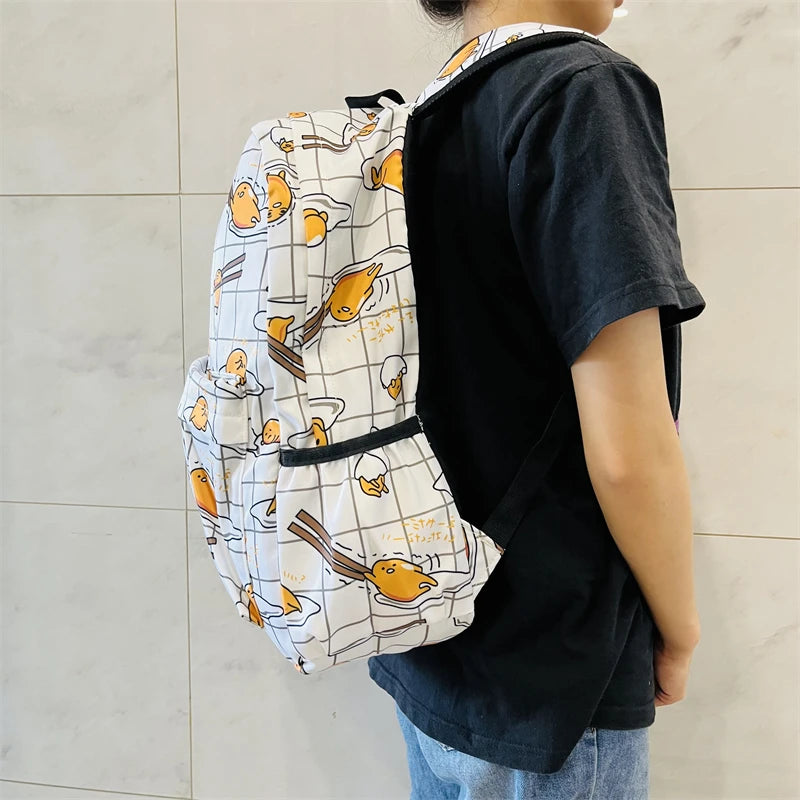 Sanrio Gudetama White Backpack Rucksack Schoolbags Travel Lazy Egg LoveJojo