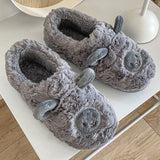 Plush Alpaca Sheep Lamb Warm Fluffy Faux Fur Slippers