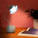 Flower LED Night Light Pen Pot Holder Lamp Pink