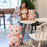 Cat Stuffed Animals Plush Toys Kawaii Soft Plushie Wearing Kigurumi