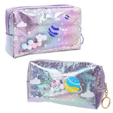 Pencil Case Laser Space Planets Big Makeup Bag Cosmetic Case