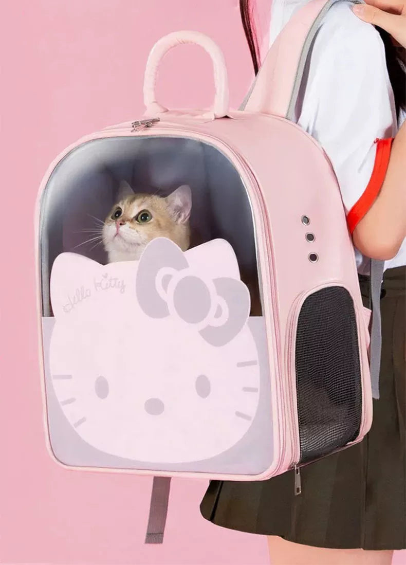 Hello Kitty Window Breathable Travel Bag Pet Small Dog Cat Carrier Bac LoveJojo