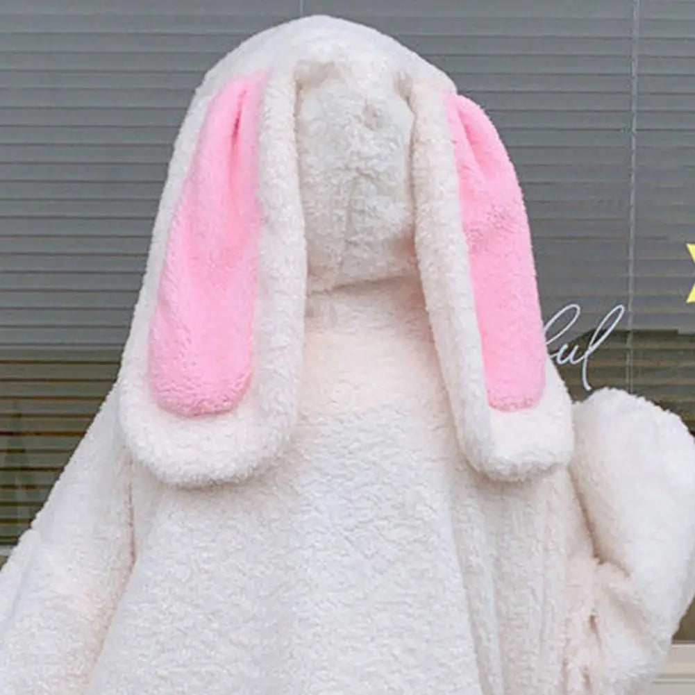 Hoodie Winter Bunny Ears White Black Pink Sweatshirt Long Sleeve Zip U LoveJojo