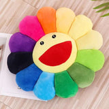 Japan Sunflower Face Plush Seat Cushion Rainbow Flower - LoveJojo