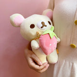 San-X Rilakkuma Bear Strawberry Plush Toy