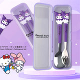 Sanrio Tableware Silicone Handle Two-piece Set Fork Spoon Kawaii - LoveJojo