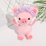 Pink Pig Plush Selfcare Facial Skincare With Purple Headband
