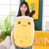 Cute Bubble Tea Plush Toy Stuffed Milk Tea Soft Boba Fruit Tea Cup Plushie