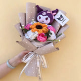 Sanrio Kawaii Hello Kitty Kuromi Hangyodon Handmade Plush Bouquet