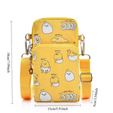 Sanrio New Gudetama Mobile Messenger Bag Lazy Egg Mini Small Bag Coin Purse