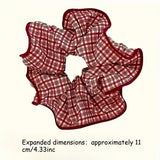 Red Cute Dot Plaid Scrunchies Hair Bands