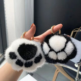 Cat Paw Fur Pom Pom Pendant Keychain
